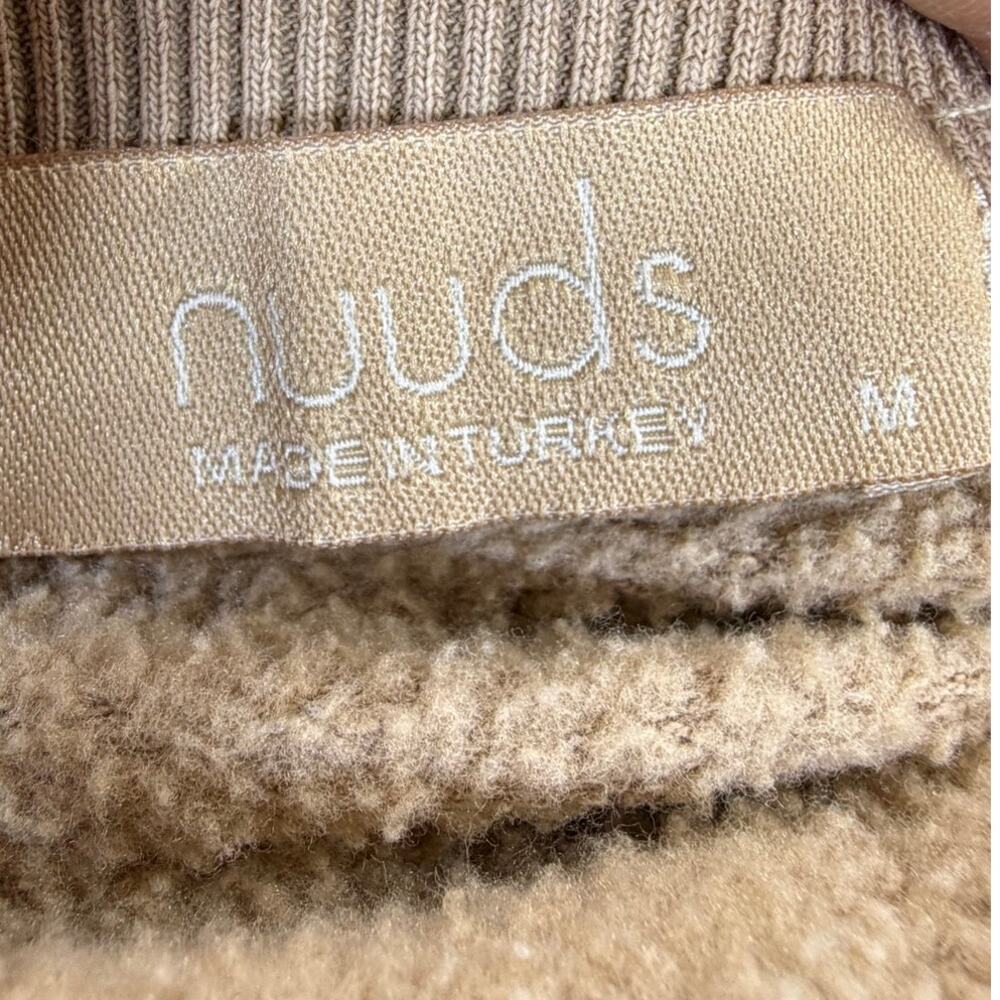 Nuuds Women's Medium Tan Long Sleeve Pullover Sweatshirt Casual Lounge Top Cozy - Picture 3 of 7